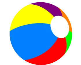 Colorful Inflatable Beach Ball Clipart with Dynamic Geometric Design