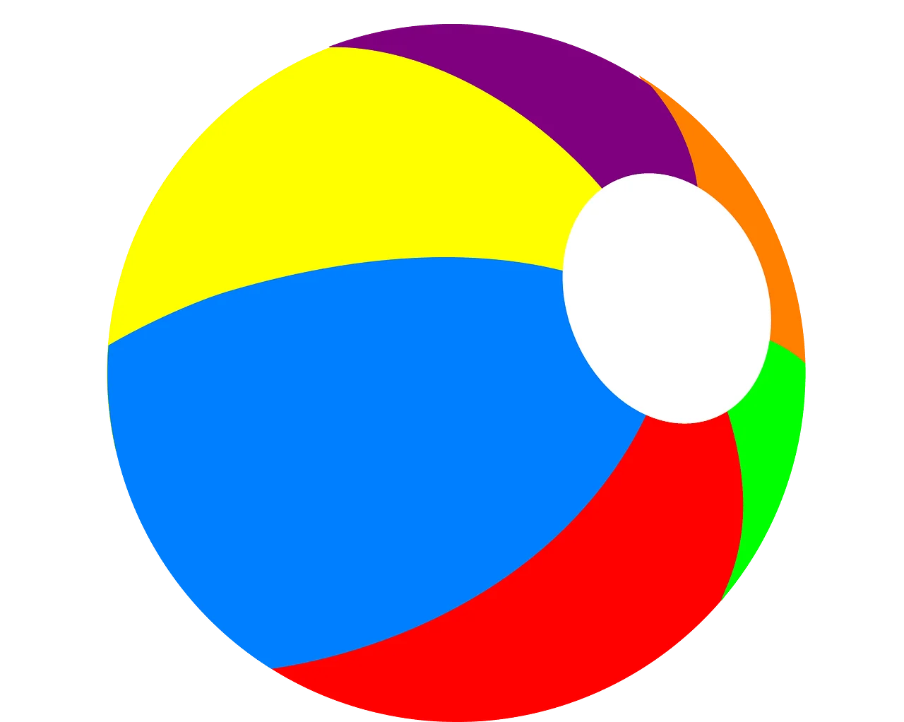 Colorful Inflatable Beach Ball Clipart with Dynamic Geometric Design