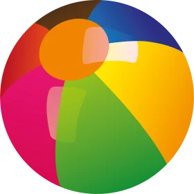 Colorful Inflatable Summer Beach Ball Clipart Design with Playful Segments