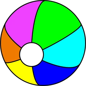 Colorful Inflatable Summer Beach Ball Clipart Graphic Design Element