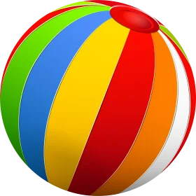 Colorful Summer Beach Ball Clipart - Inflatable Playful Pool Toy Graphic Design