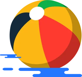 Colorful Summer Beach Ball Clipart - Playful Inflatable Water Toy Illustration