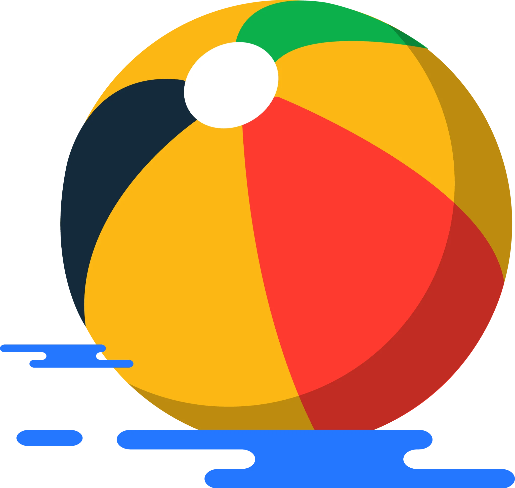 Colorful Summer Beach Ball Clipart - Playful Inflatable Water Toy Illustration
