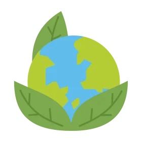 Eco-Friendly Planet Earth Nestled in Green Leaves Clipart Design