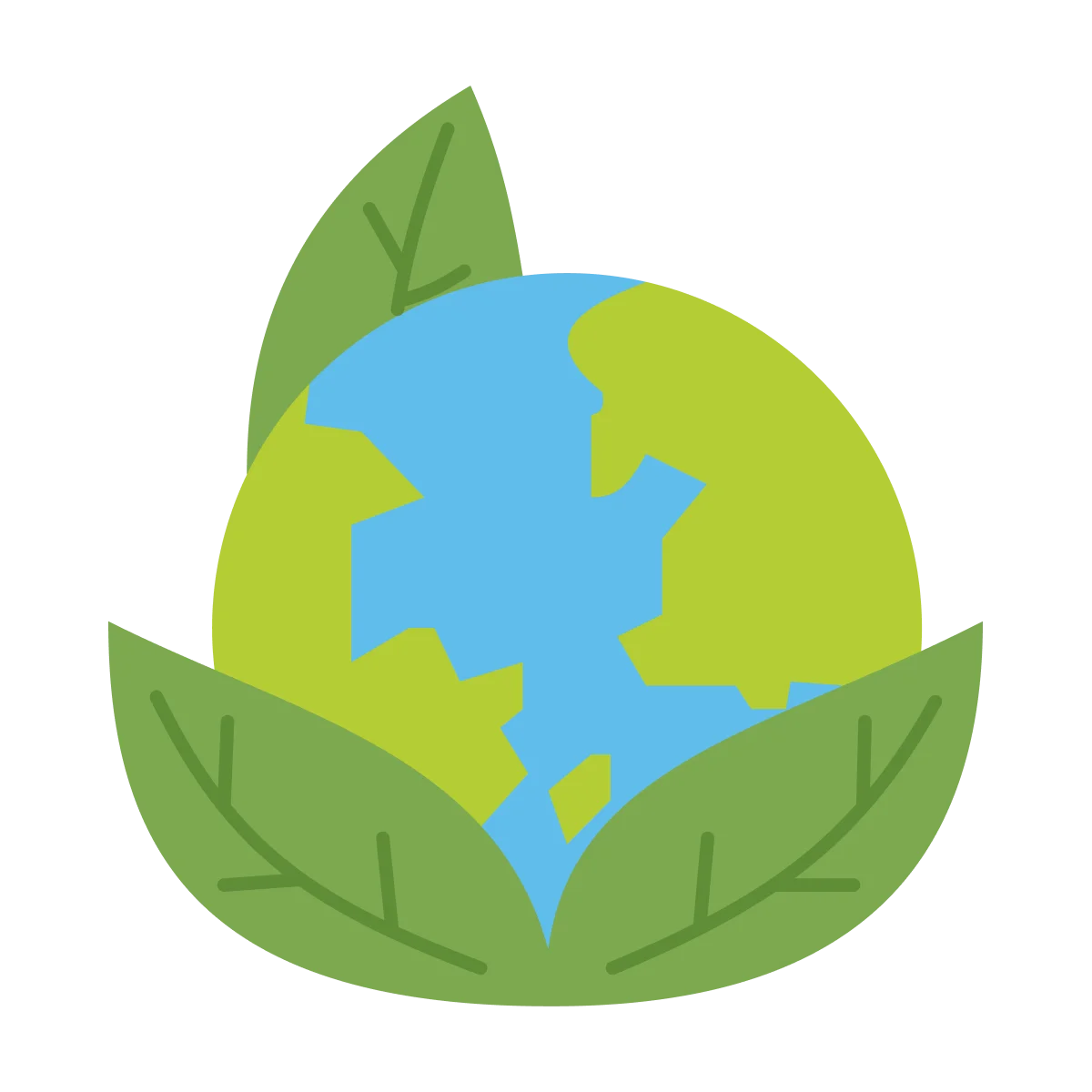 Eco-Friendly Planet Earth Nestled in Green Leaves Clipart Design