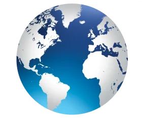 Elegant Blue and White Global Representation World Clipart Illustration