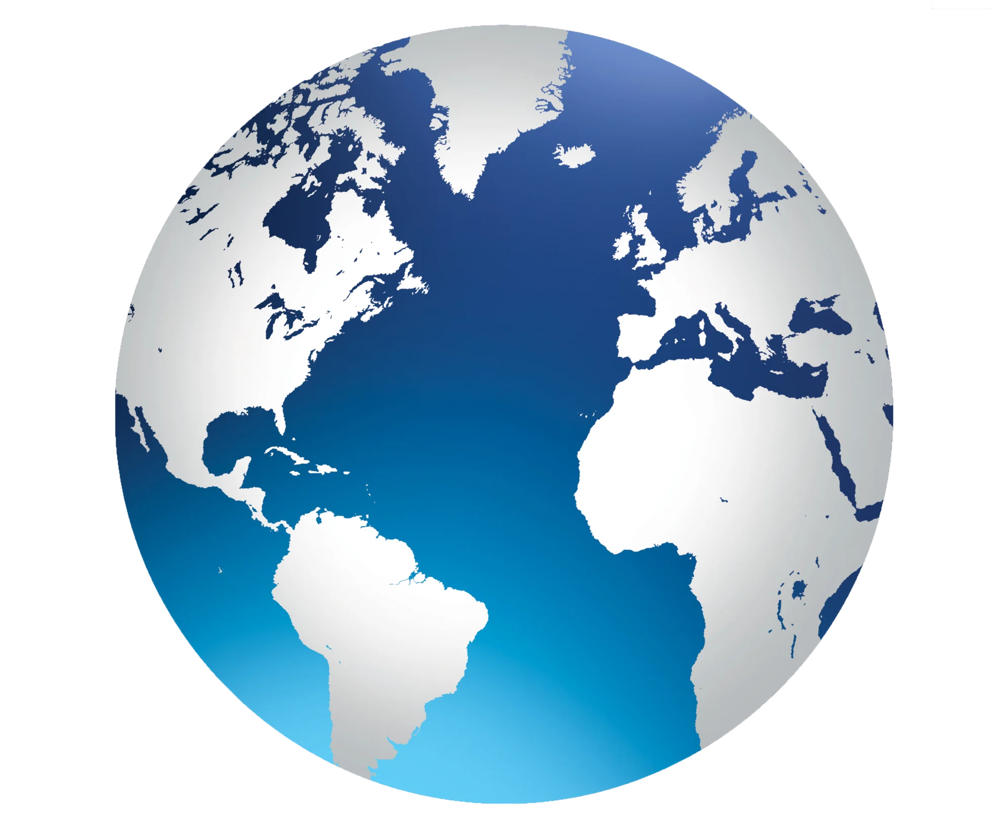 Elegant Blue and White Global Representation World Clipart Illustration