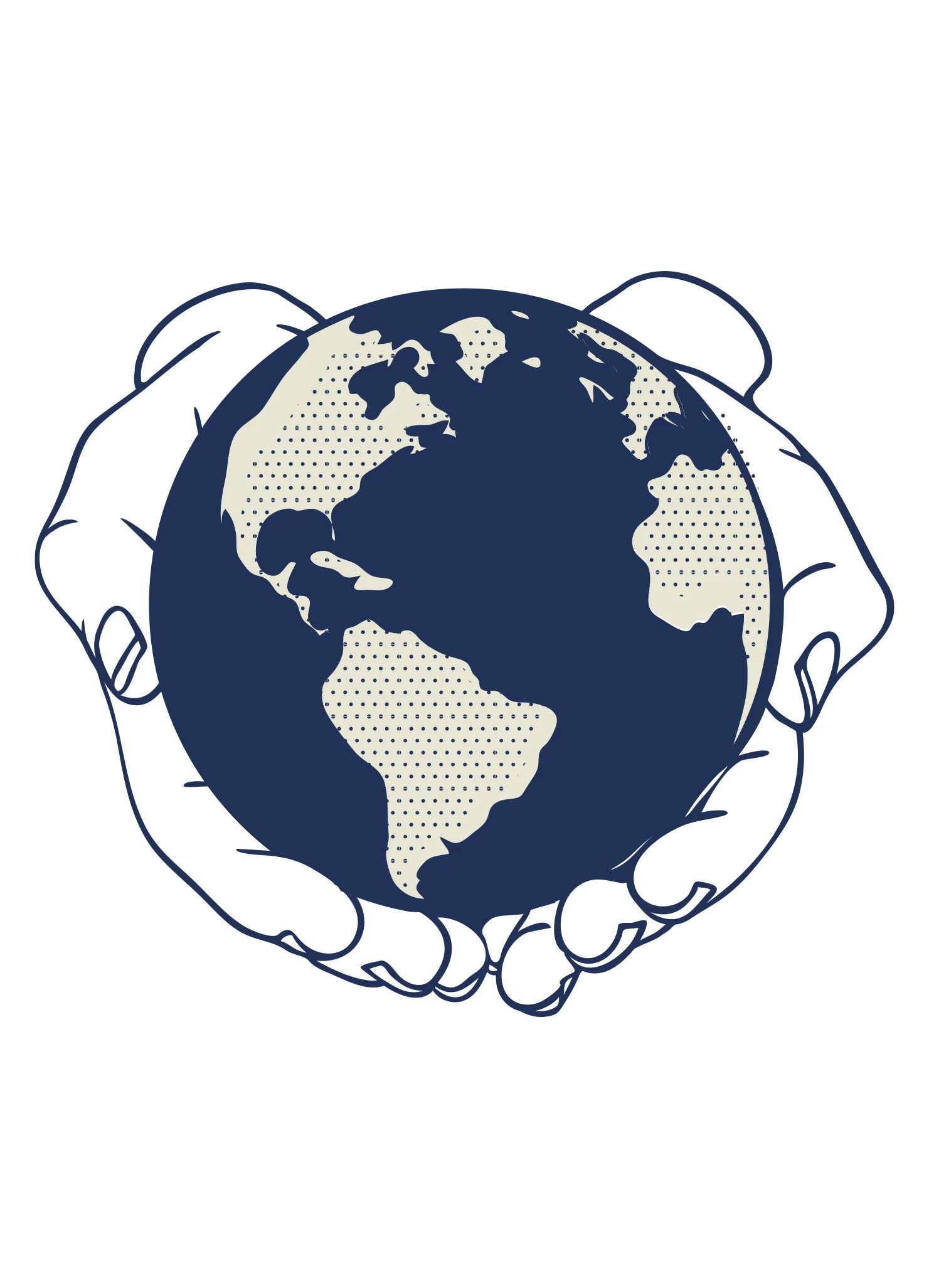 Hands Gently Cradling Earth Clipart - Global Unity and Environmental Care Illustration