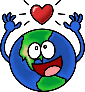 Happy Earth Day Cartoon World Clipart Celebrating Global Unity and Love