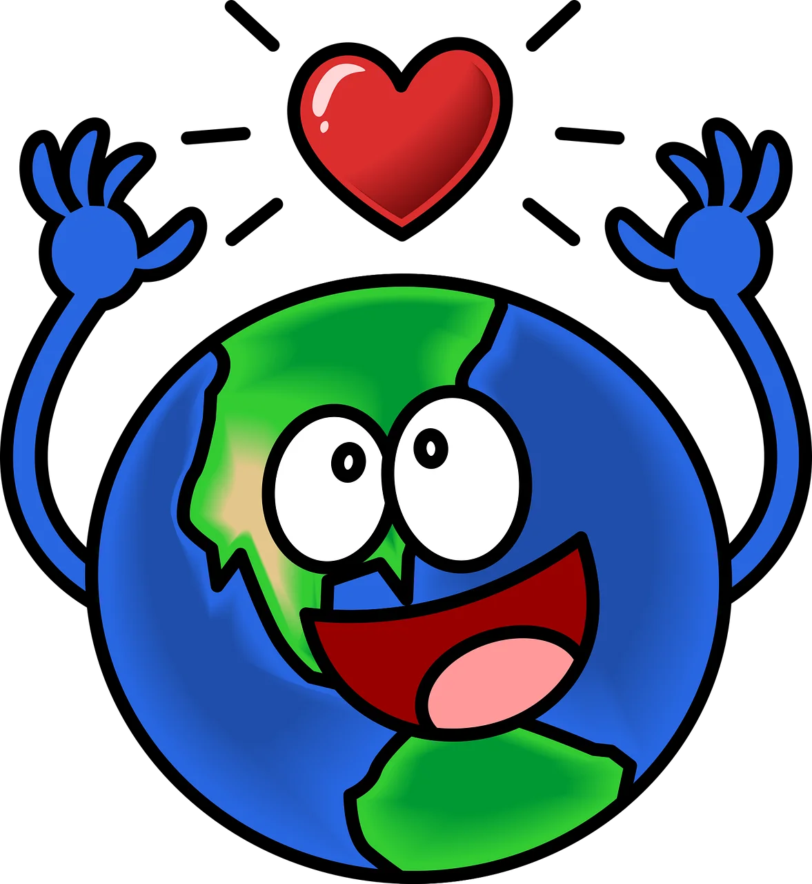 Happy Earth Day Cartoon World Clipart Celebrating Global Unity and Love