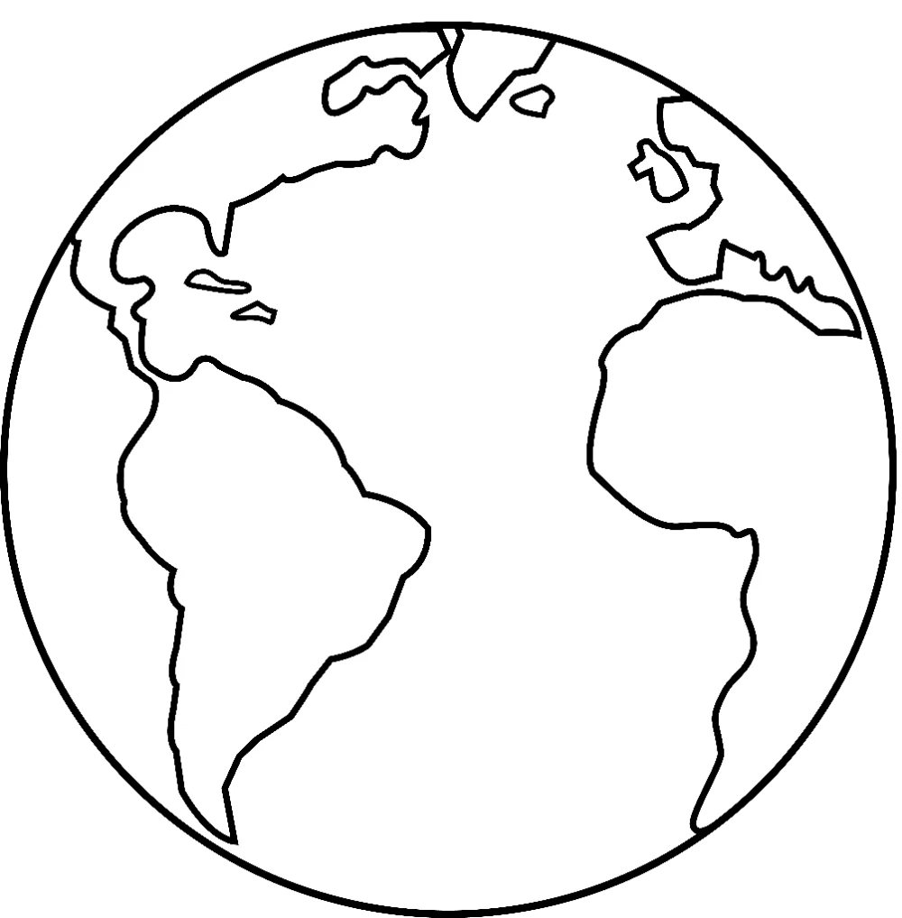 Minimalist Black and White Outline Globe Clipart Representing Worldwide Connectivity