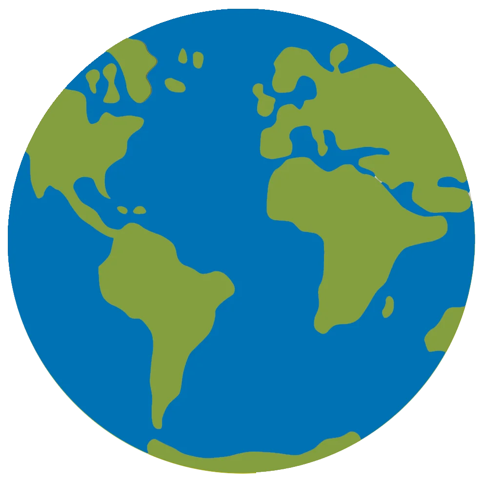 Minimalist Earth Clipart Illustration: Simplified Global Representation with Continents