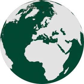 Monochrome Green Earth Globe Clipart Showcasing Continents and Landmasses