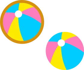 Playful Summer Beach Ball Clipart with Cheerful Pastel and Bold Color Sections