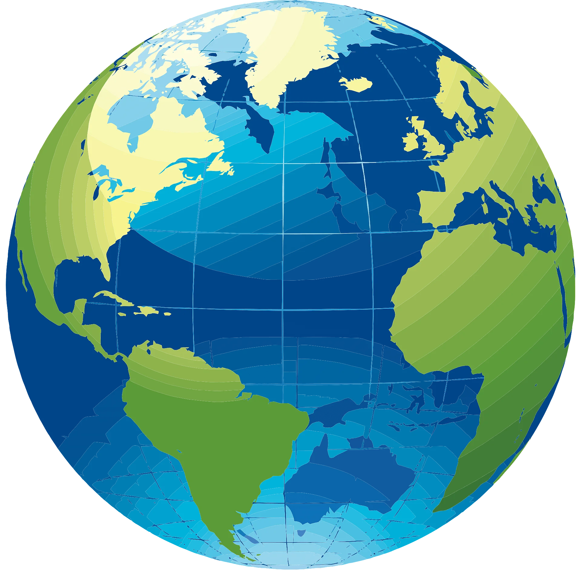 Serene Global Cartography Clipart: Tranquil Earth Representation with Soft Color Palette