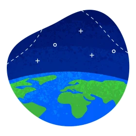 Stylized Earth Globe Clipart: Exploring the Blue and Green Planet from Space