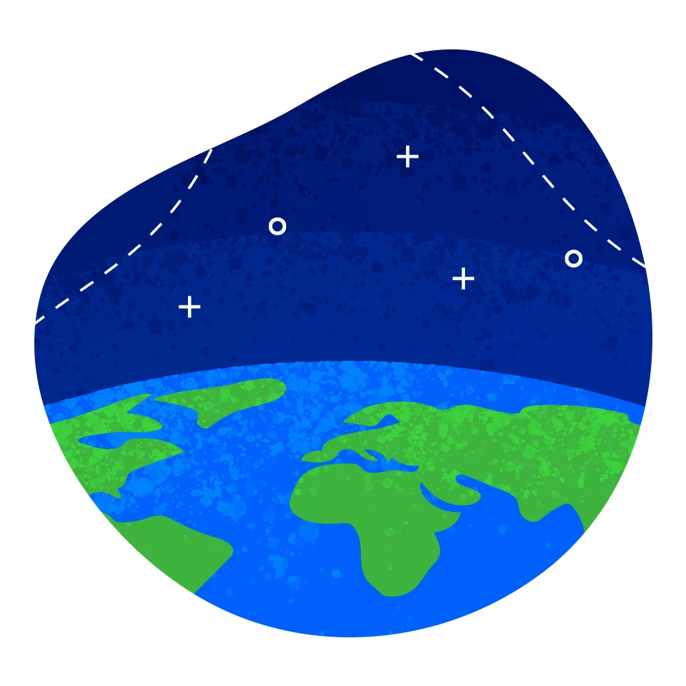 Stylized Earth Globe Clipart: Exploring the Blue and Green Planet from Space