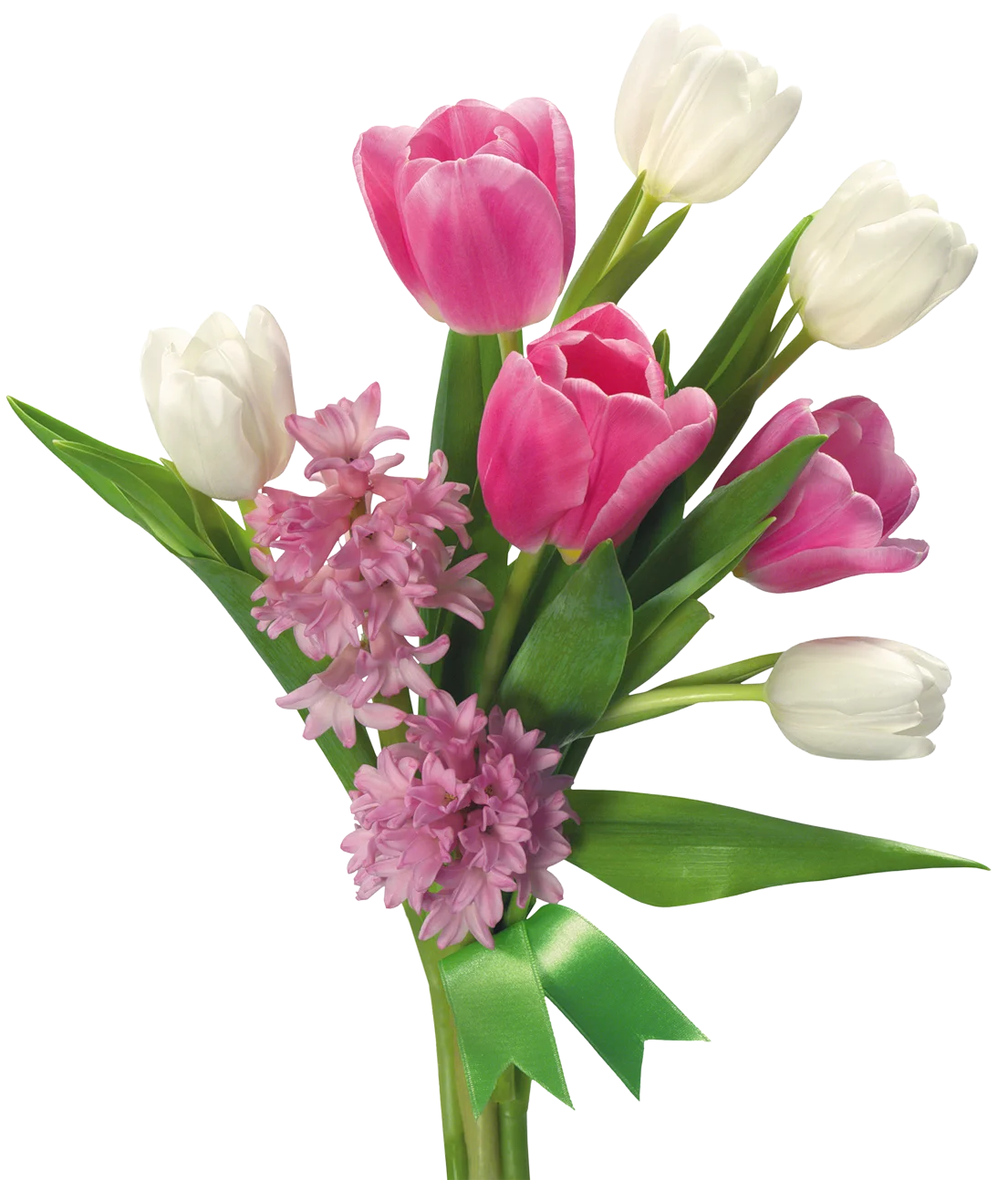 Elegant Spring Floral Arrangement Clipart with Pink and White Blossoms