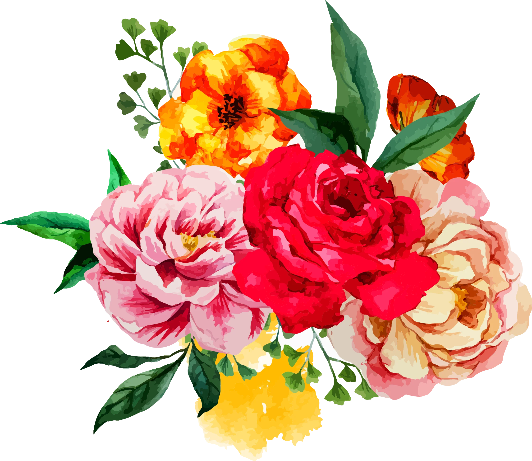 Watercolor Floral Bouquet Clipart: A Radiant Symphony of Blossoming Elegance