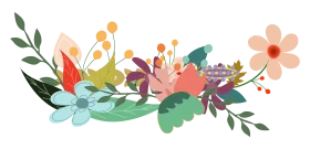 Whimsical Floral Arrangement Clipart with Soft Pastel Color Palette and Delicate Botanical Elements