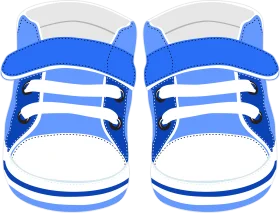 Adorable Blue and White Baby Sneakers Clipart Design for Nursery Decor