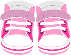 Adorable Pink Baby Sneakers Clipart - Cute Infant Footwear Illustration