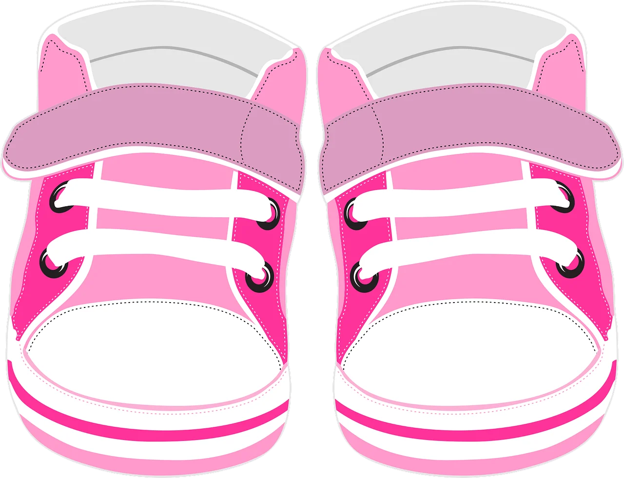 Adorable Pink Baby Sneakers Clipart - Cute Infant Footwear Illustration