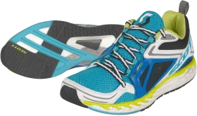 Athletic Running Shoe Clipart with Dynamic Blue and Yellow Color Scheme