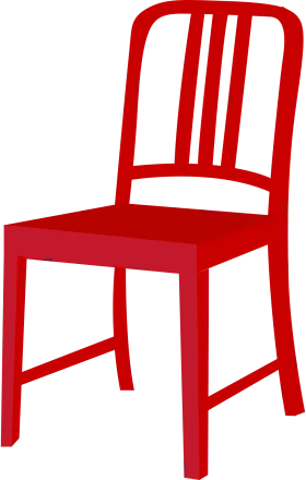 Bold Red Minimalist Design Chair Clipart with Clean Linear Silhouette