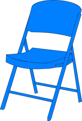 Bright Blue Folding Chair Clipart Design for Simple Interior Illustration