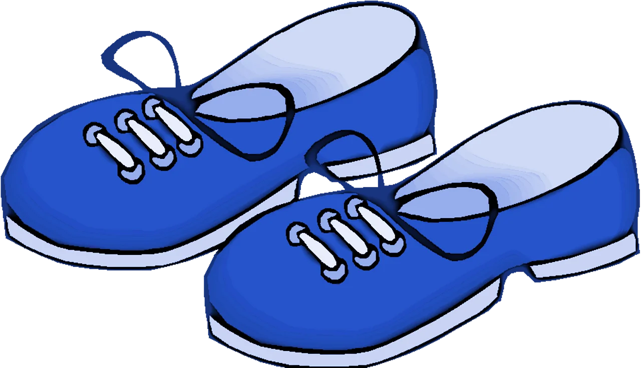 Cheerful Blue Casual Sneakers Clipart Illustration for Kids and Design