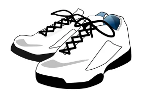 Classic Athletic Sneakers Clipart Design - Simple White Sports Shoes Illustration