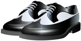 Classic Black and White Oxford Dress Shoes Clipart Design Vector Illustration