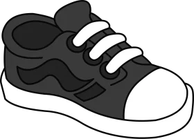 Classic Black and White Sneaker Clipart Design for Various Creative Projects
