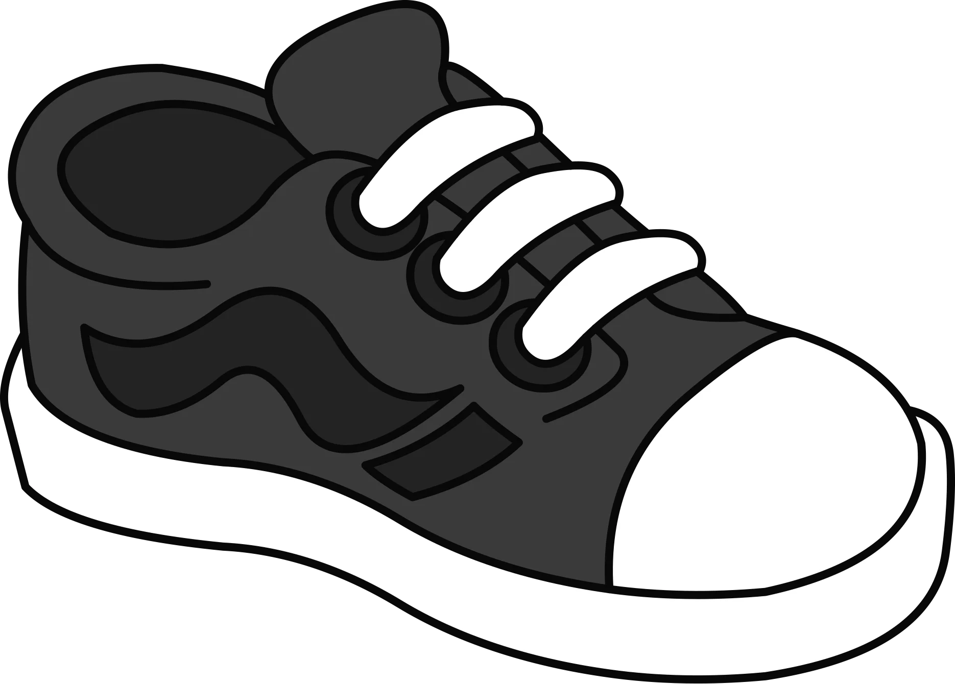 Classic Black and White Sneaker Clipart Design for Various Creative Projects