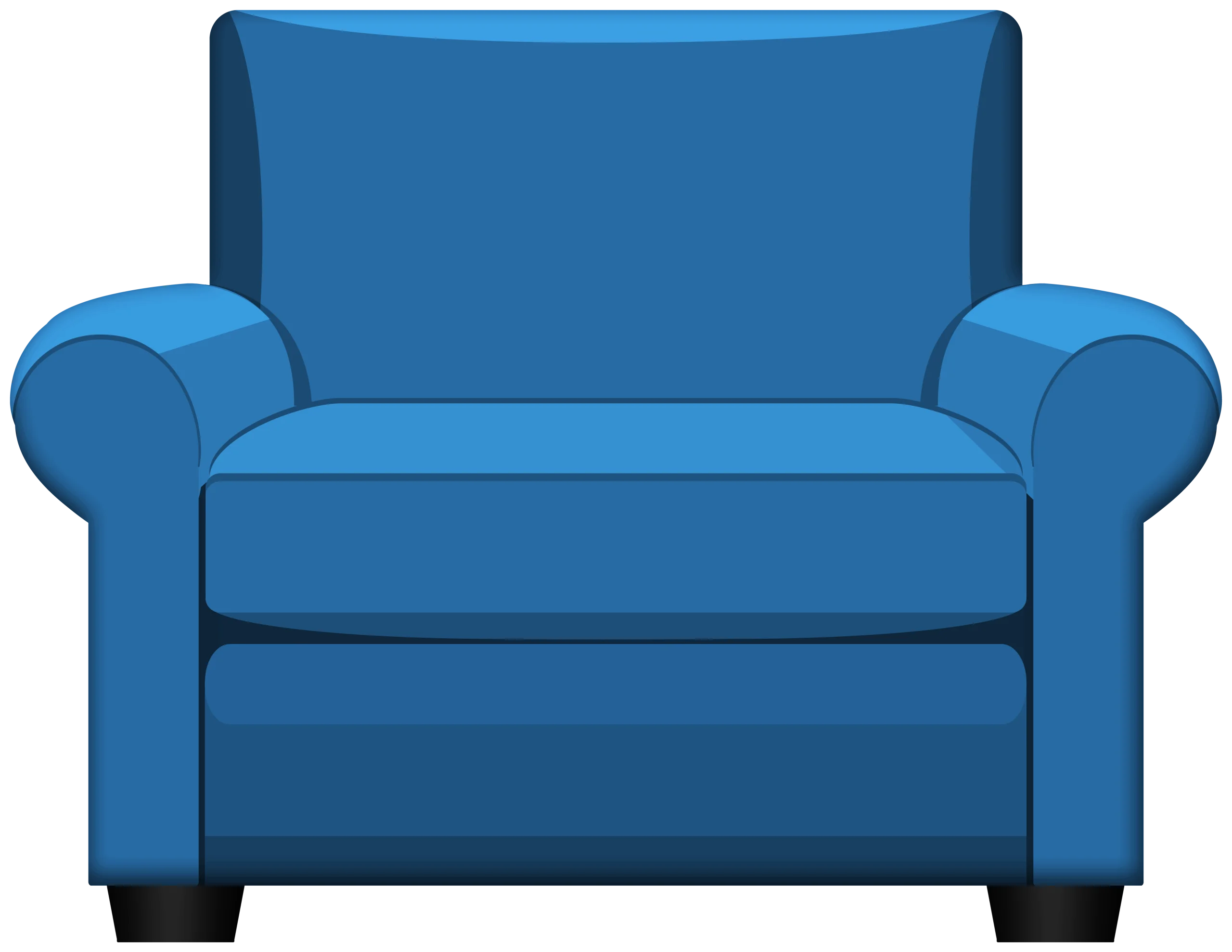 Classic Blue Armchair Clipart Illustration for Home Decor Designs