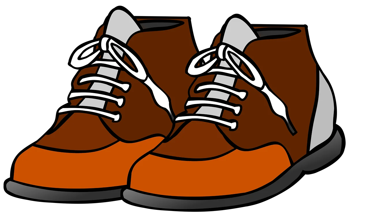 Classic Brown Leather Lace-Up Work Boots Vintage Style Clipart Illustration