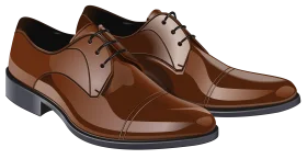 Classic Brown Leather Men's Dress Shoes Formal Clipart Illustration