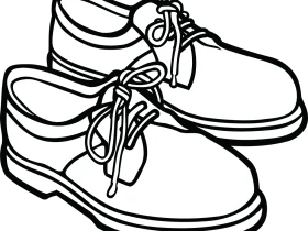 Classic Lace-Up Dress Shoes Monochrome Clipart Vector Illustration