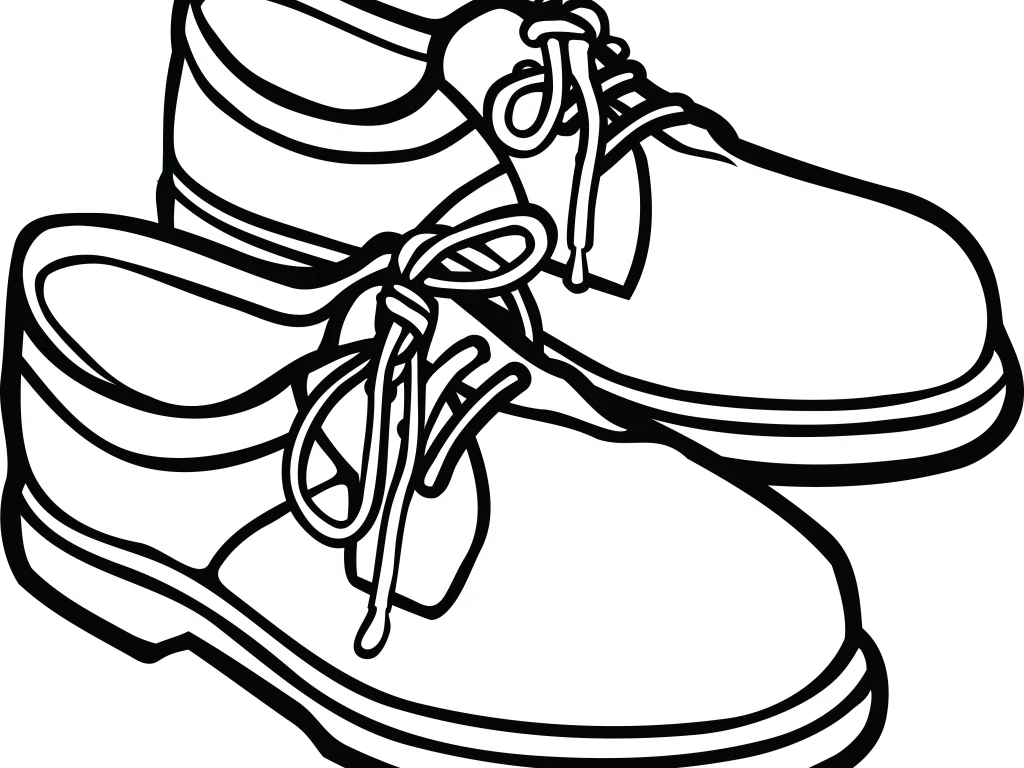 Classic Lace-Up Dress Shoes Monochrome Clipart Vector Illustration