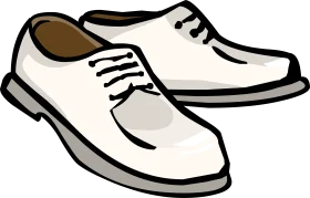 Classic White Dress Shoes Clipart - Elegant Formal Footwear Illustration
