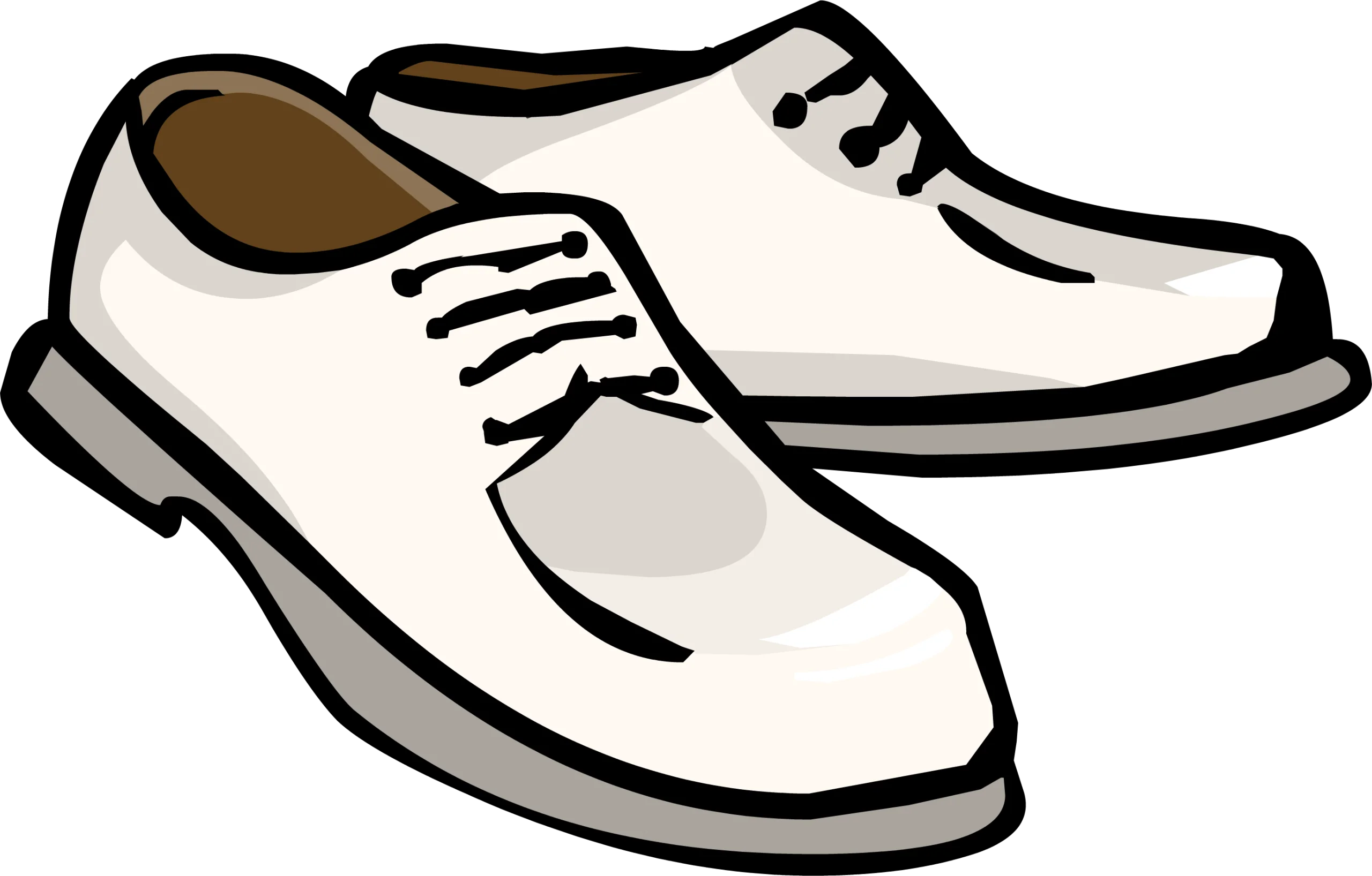 Classic White Dress Shoes Clipart - Elegant Formal Footwear Illustration