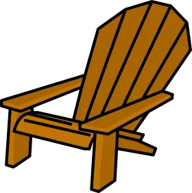 Classic Wooden Adirondack Chair Outdoor Furniture Clipart Design
