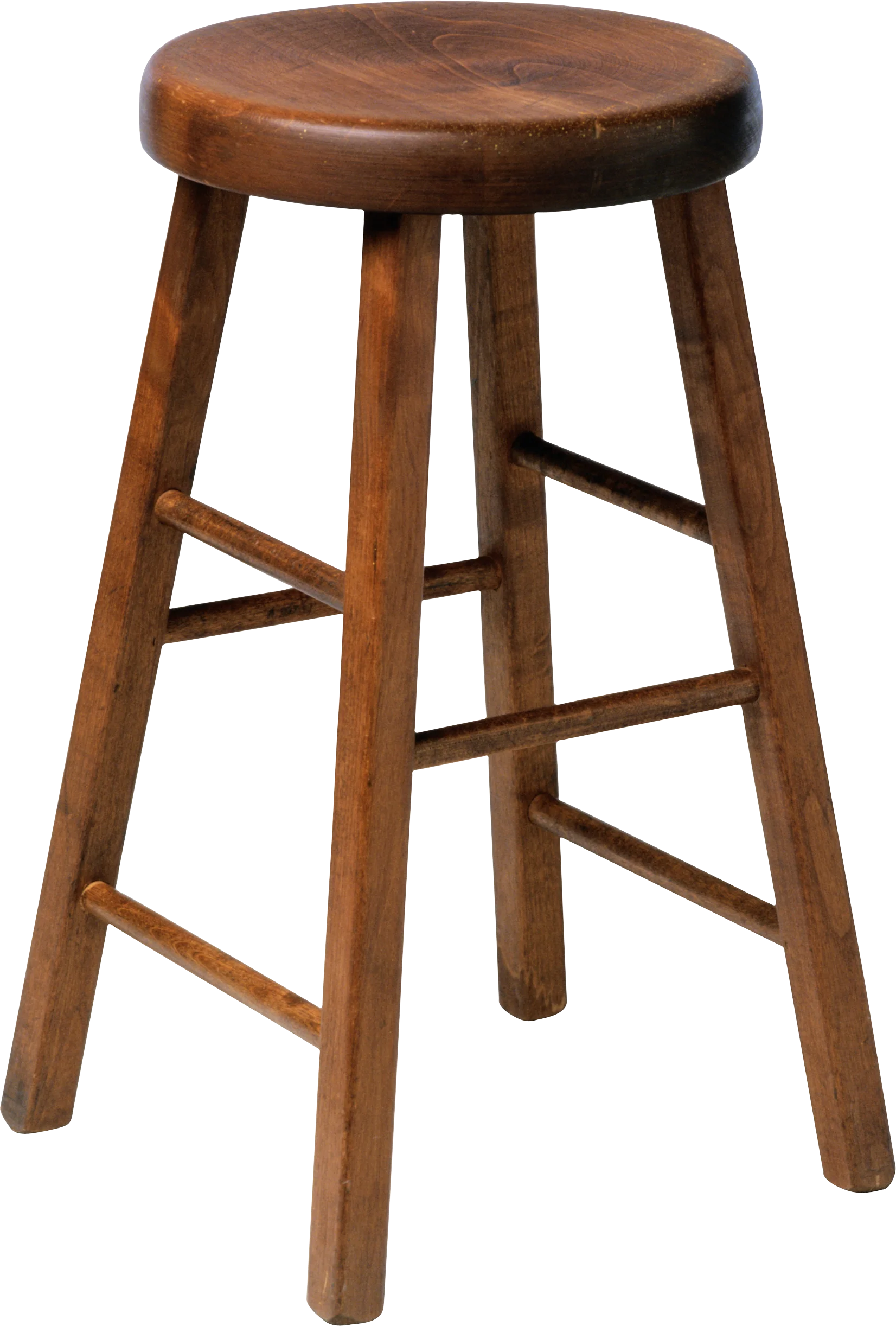 Classic Wooden Bar Stool Clipart - Rustic Kitchen Furniture Illustration