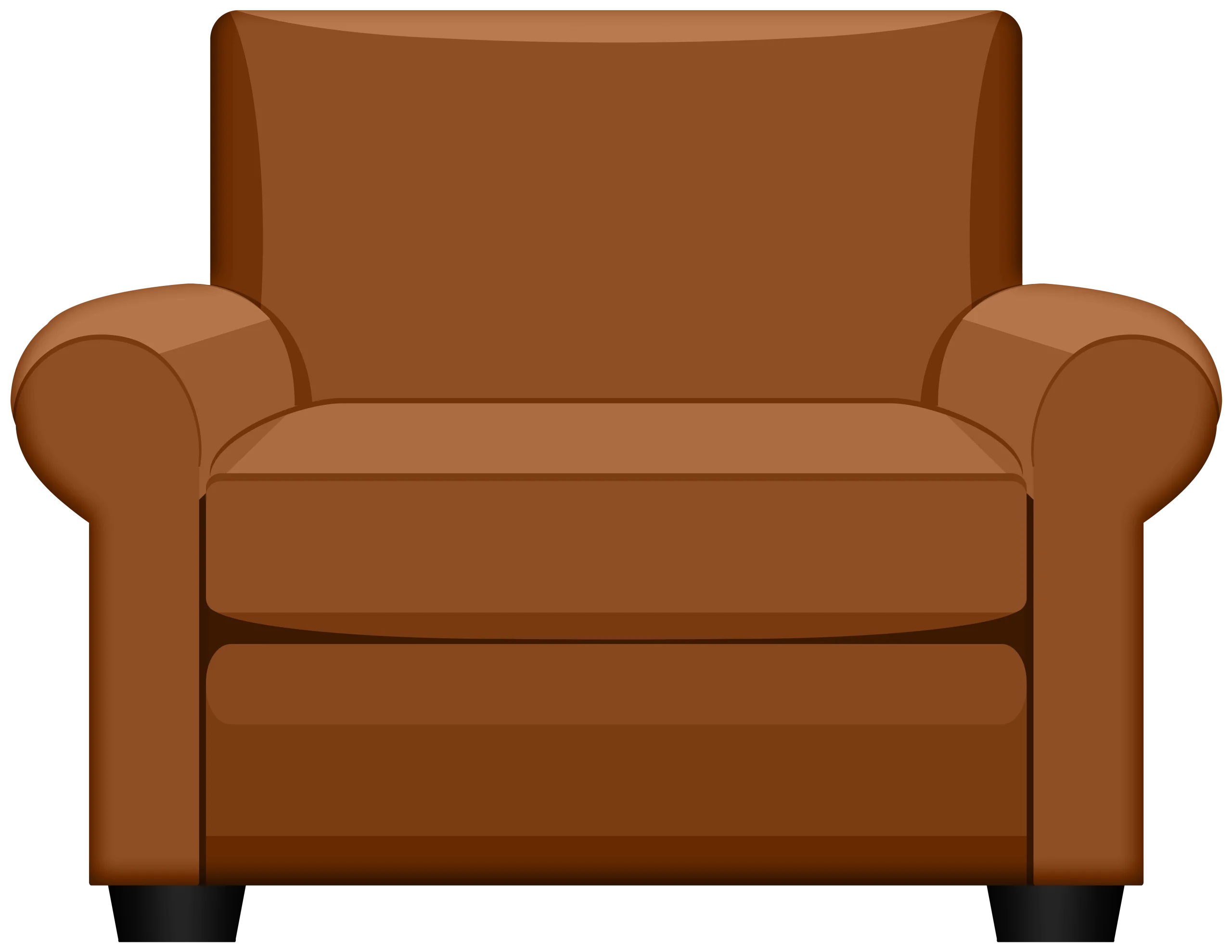 Comfortable Brown Leather Armchair Clipart with Classic Design