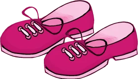 Cute Pink Lace-Up Sneakers Clipart - Playful Casual Footwear Illustration