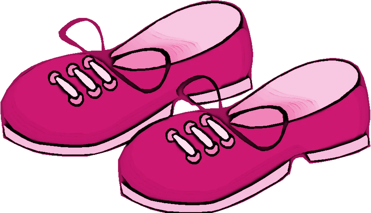 Cute Pink Lace-Up Sneakers Clipart - Playful Casual Footwear Illustration