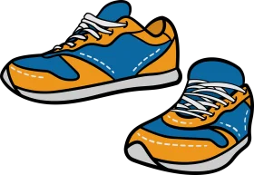 Dynamic Blue and Orange Athletic Sneakers Clipart Design Collection