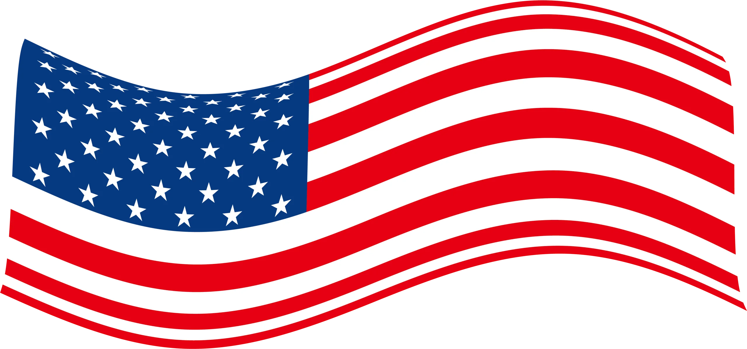 Dynamic Waving American Flag Clipart - Patriotic Stars and Stripes Design