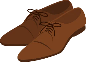 Elegant Brown Leather Oxford Dress Shoes Minimalist Clipart Design